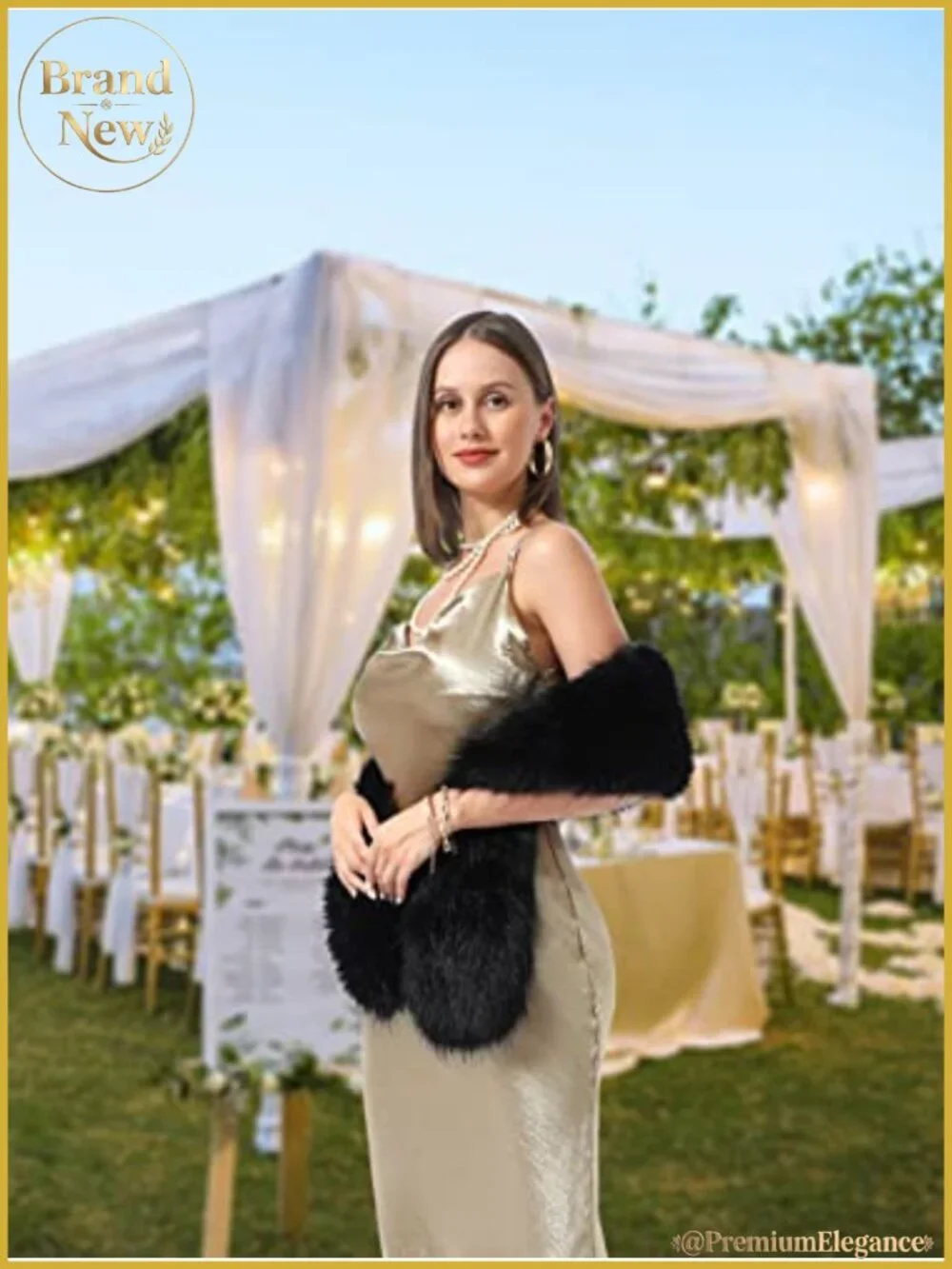 Faux Fur Collar Scarf Wrap Winter Neck Warmer for Women